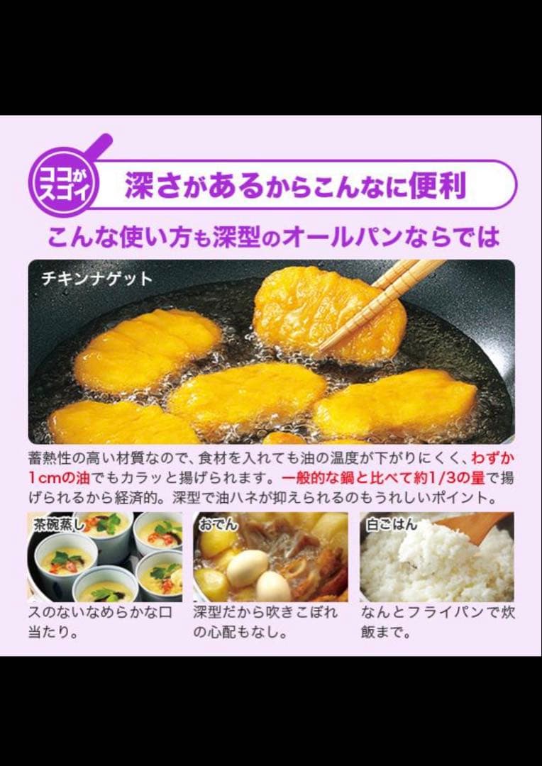 未使用 アサヒ軽金属 オールパン ゼロ 深型 20cm IH ガス 鋳造 日本製
