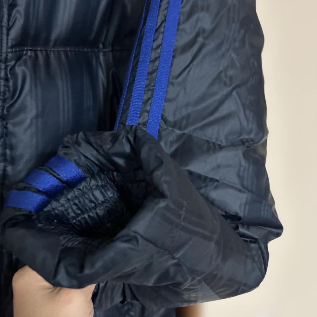 adidas フード付き メンズダウンコート ネイビーLL