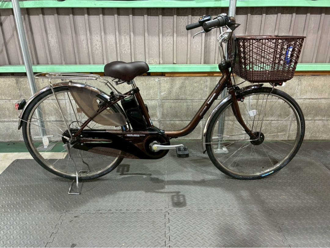 №8757電動自転車パナソニック ビビDX 26インチ ブラウン