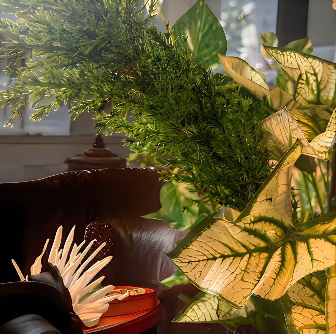 光触媒　人工観葉植物　ウォールグリーン　フェイクグリーン　カラジュームアレンジＷ