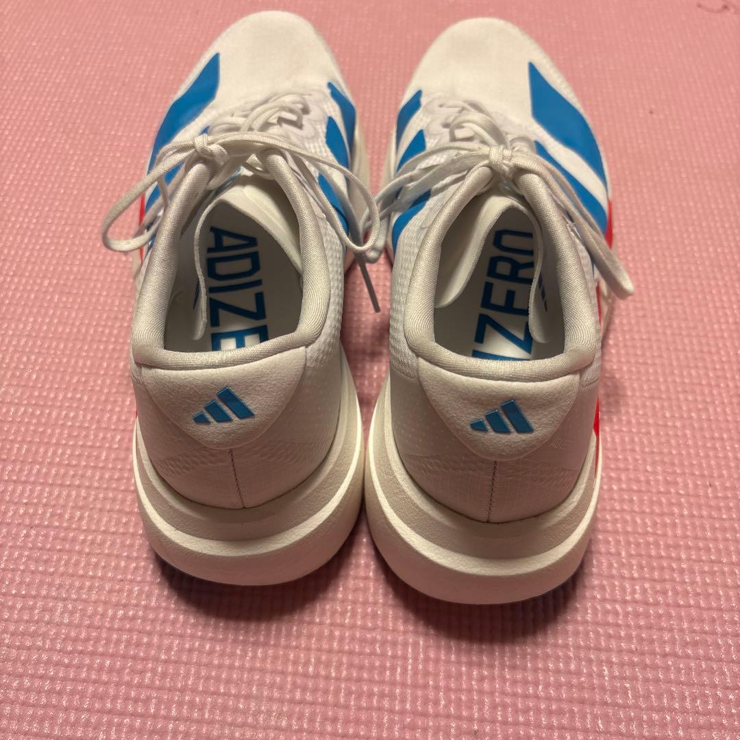 adidas ADIZERO スパイクシューズ ホワイト/ブルー/レッド