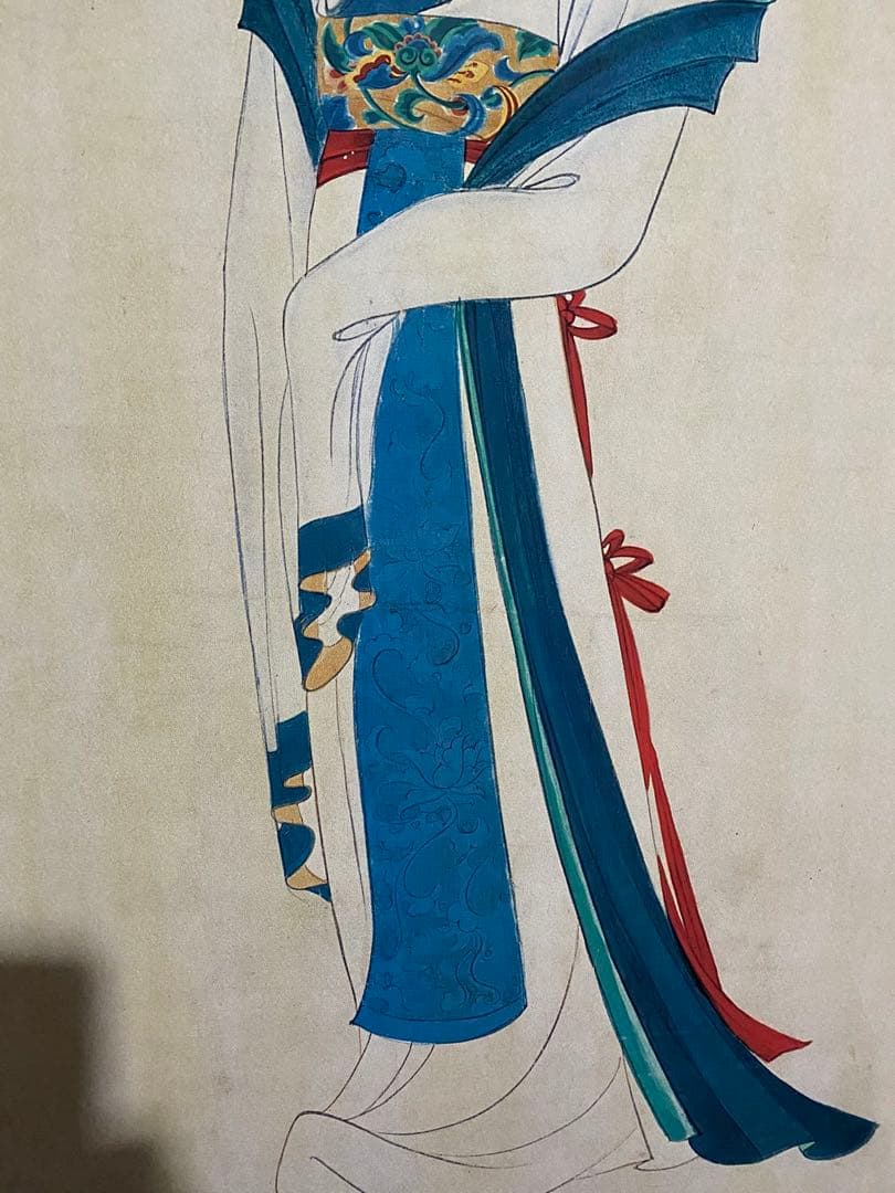 张大千 湘夫人 中国画 掛け軸 水墨画 和室 玄関 茶室 壁掛け 美術品