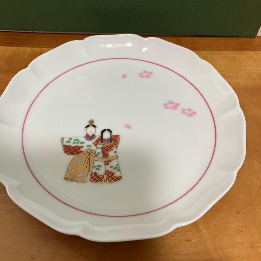 深川製磁　和皿揃い　5枚　夫婦雛　お雛様　たち雛