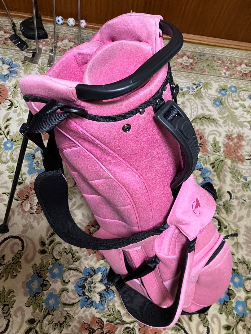 ホンマセット　ピンク スタンド式 キャディバッグ　カートバッグ　アイアンカバー