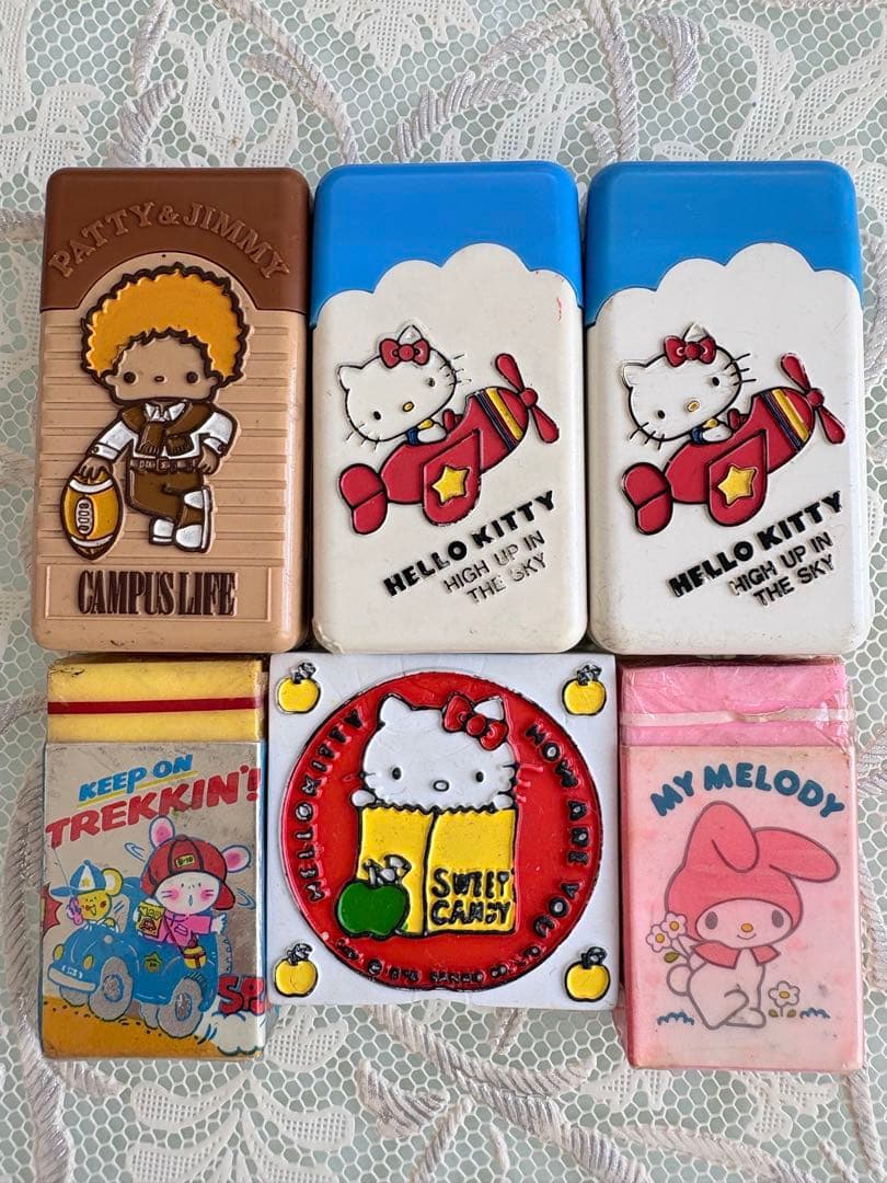 激レア 昭和レトロ 消しゴム サンリオ キティ マイメロ ケース付 1970年代