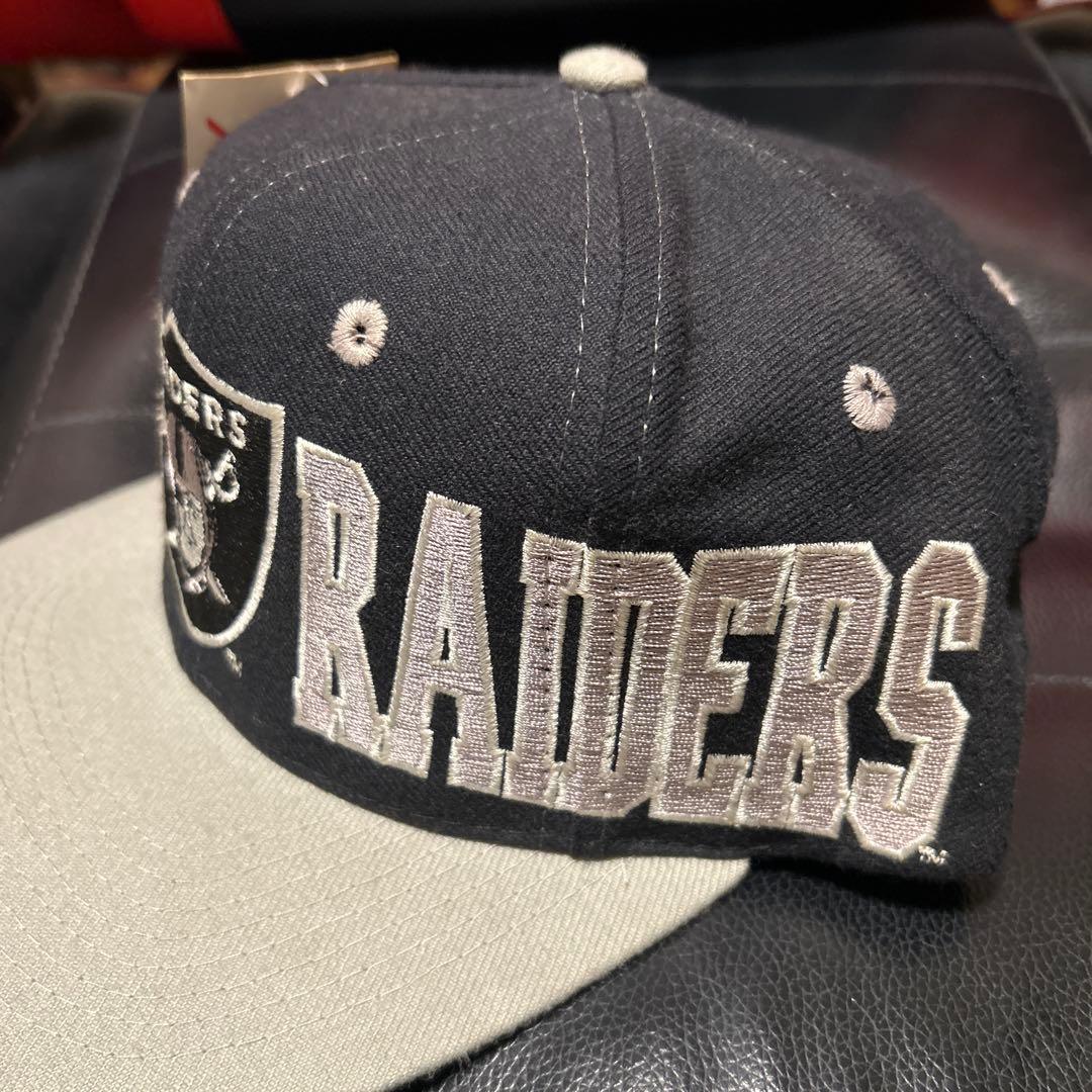 90s ビンテージ Old Raiders キャップ Apex One 黒/灰色
