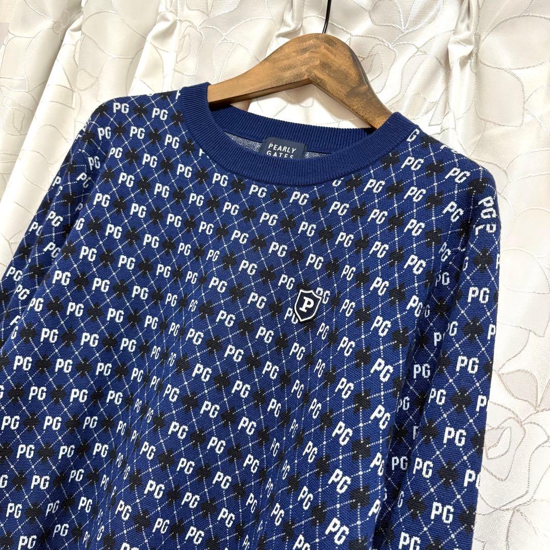 美品 パーリーゲイツ アーガイル柄ニット セーター