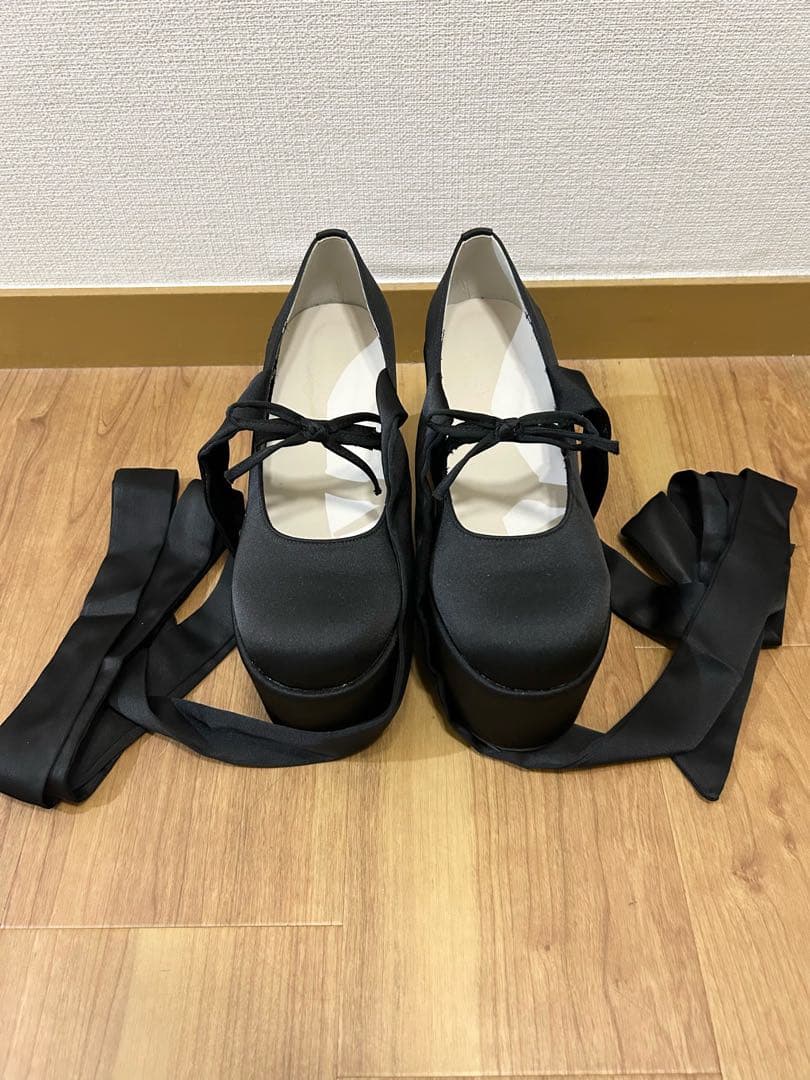 fickle bebe FBサテンバレエシューズ 黒M