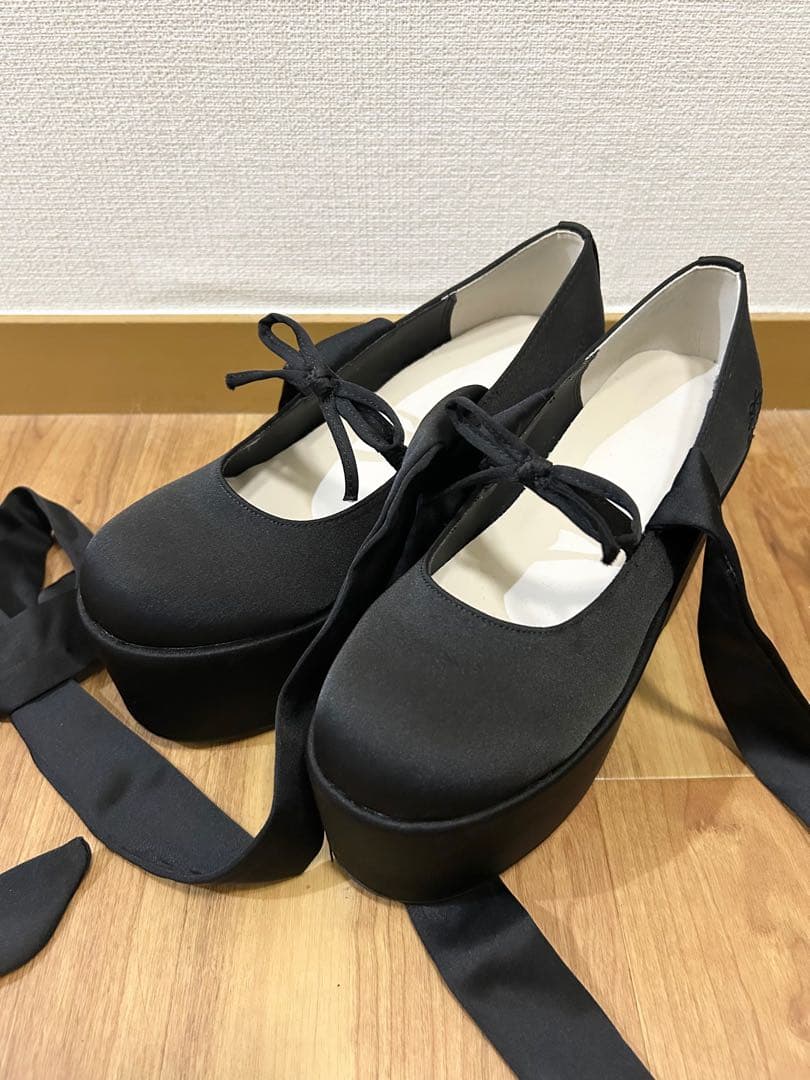 fickle bebe FBサテンバレエシューズ 黒M