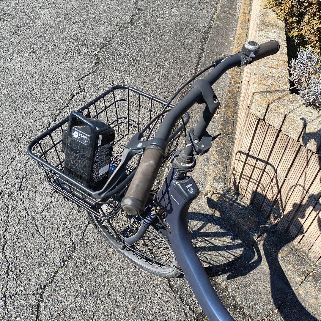 電動アシスト自転車 シティタイプ ブルー 前バスケット付き