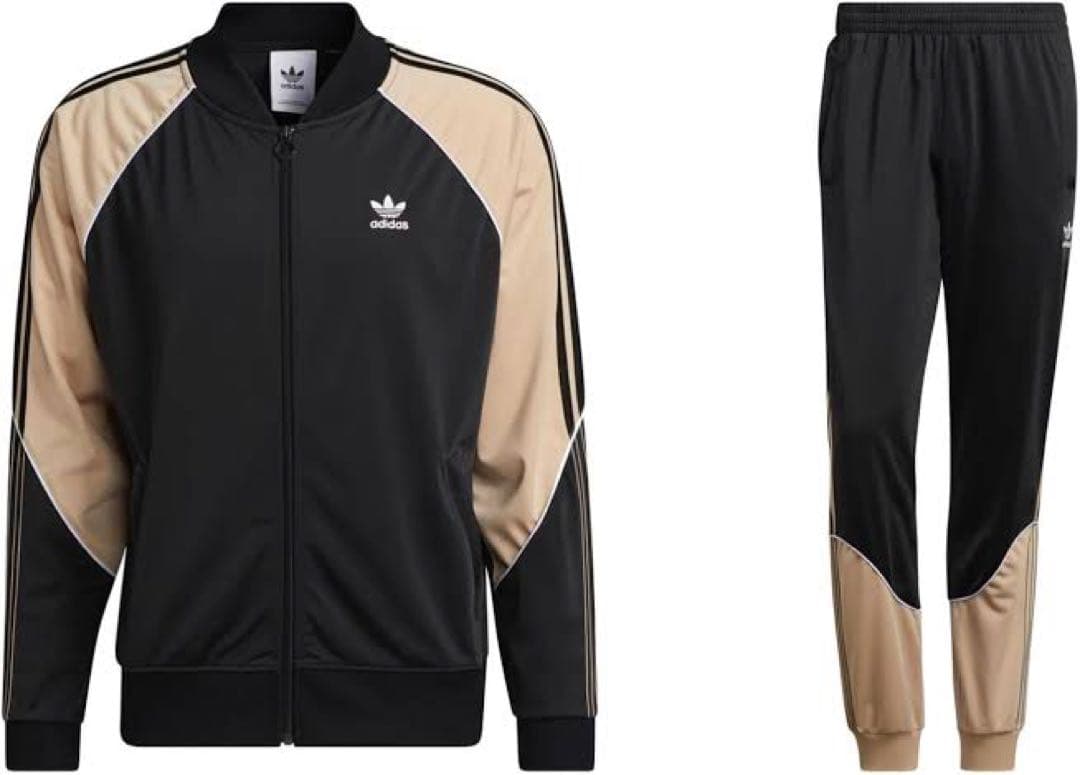 adidas ジャージ上下セット ブラック/ベージュ