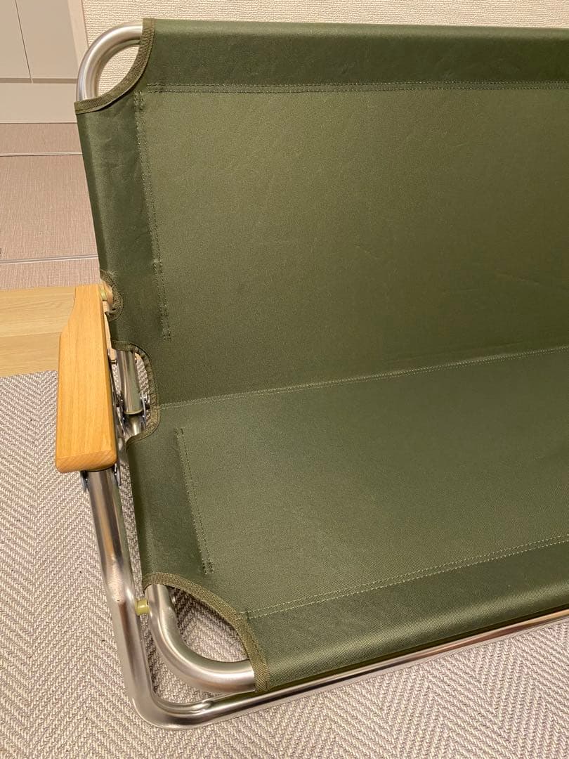 CAPTAIN STAG アウトドアベンチ 二人掛け オリーブグリーン
