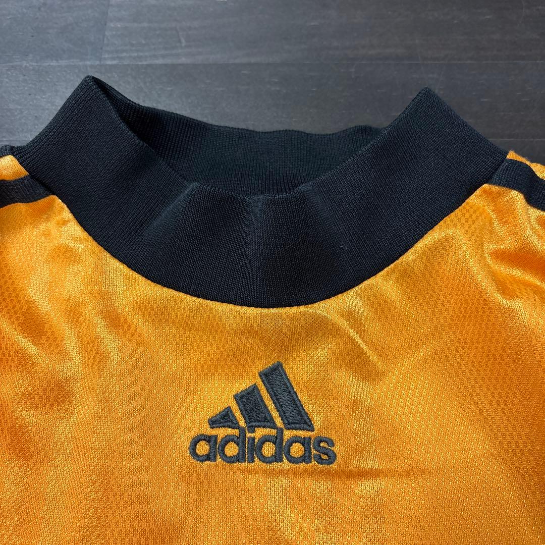 adidas 万国旗　ゲームシャツ　ロゴ刺繍　古着　キーパー　オレンジ　8B1