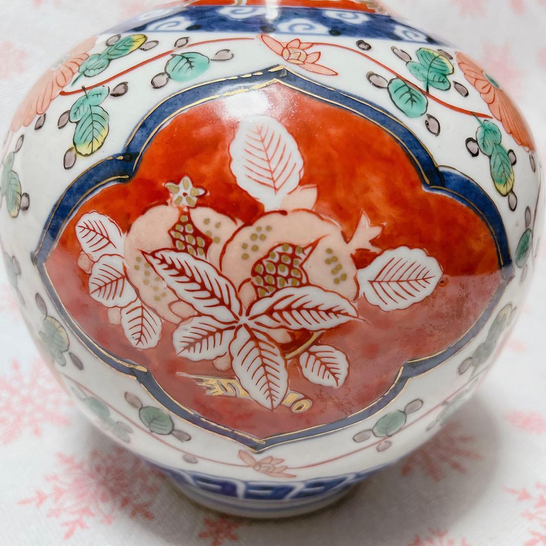 大明成化年製　九谷烧　有田烧　花瓶　中国花瓶　壷 赤絵　金彩　手描き　伊万里