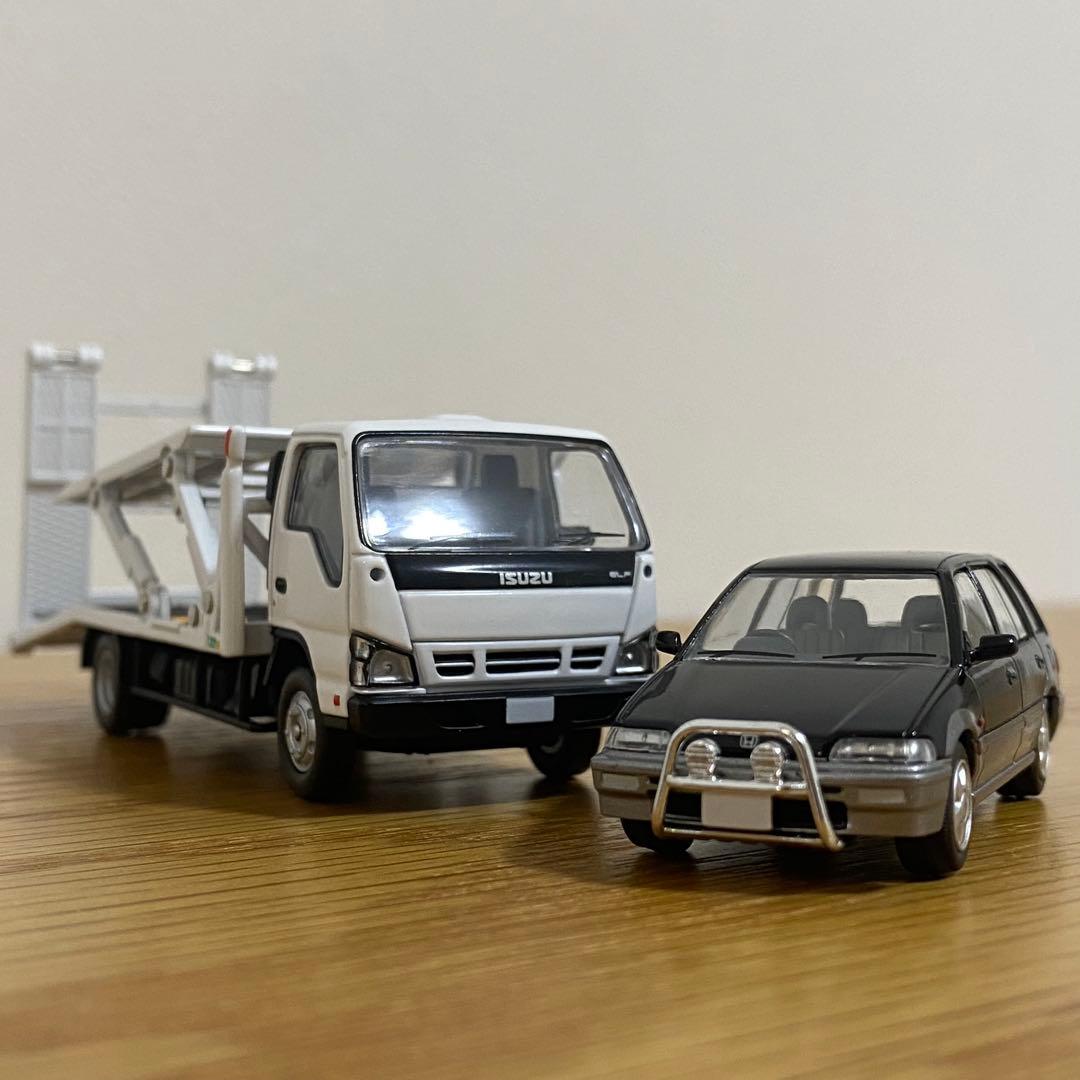 【本日限定】トミカ TLV エルフ 花見台 2台積み 積載車 シビックシャトル