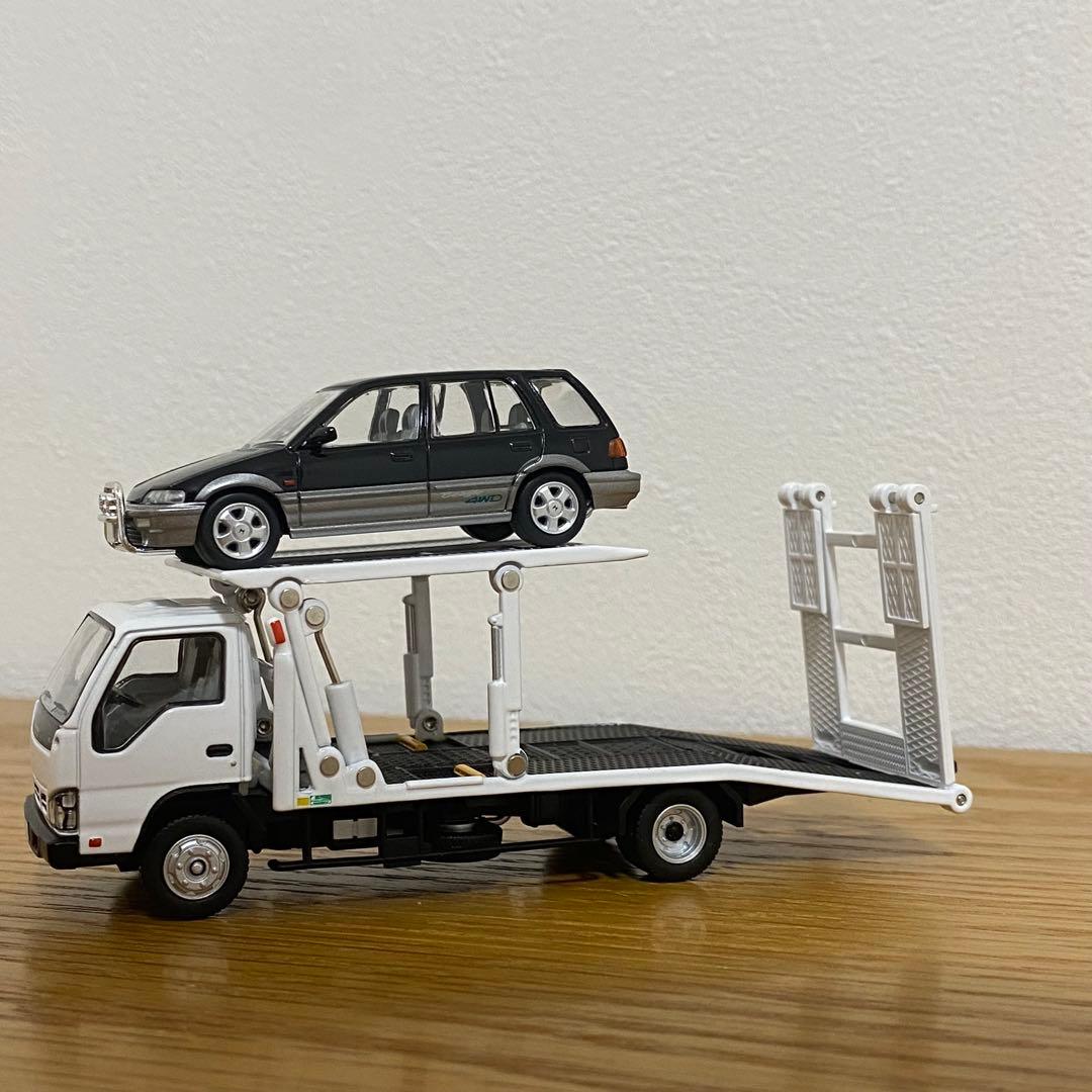 【本日限定】トミカ TLV エルフ 花見台 2台積み 積載車 シビックシャトル