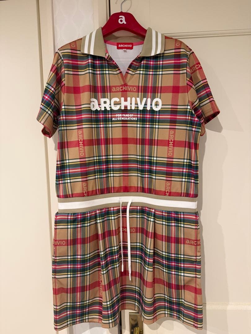 ARCHIVIO チェック柄ポロシャツドレス 29