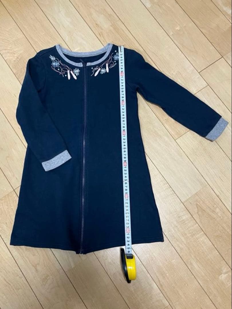【Chacott】チャコット ジップアップワンピース　130 紺色