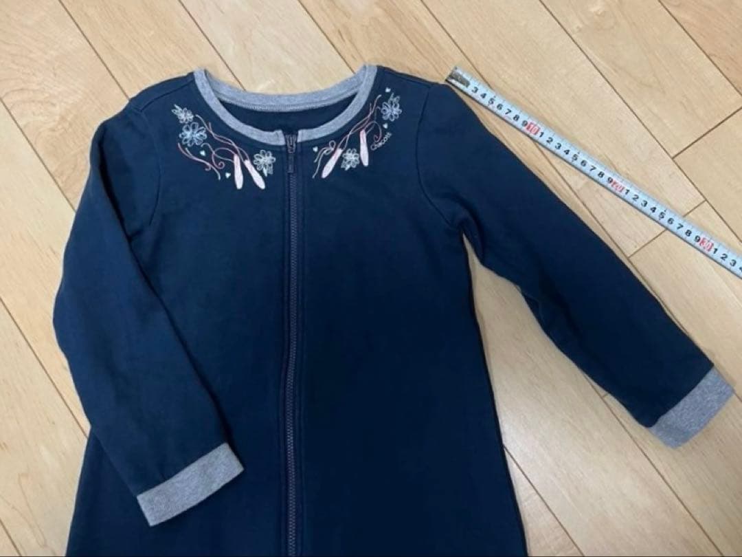 【Chacott】チャコット ジップアップワンピース　130 紺色