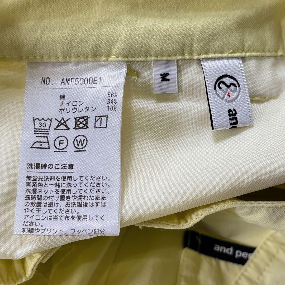 【メンズM⭐️美品】and per se アンパスィ　ゴルフパンツ　春夏　黄　刺繍