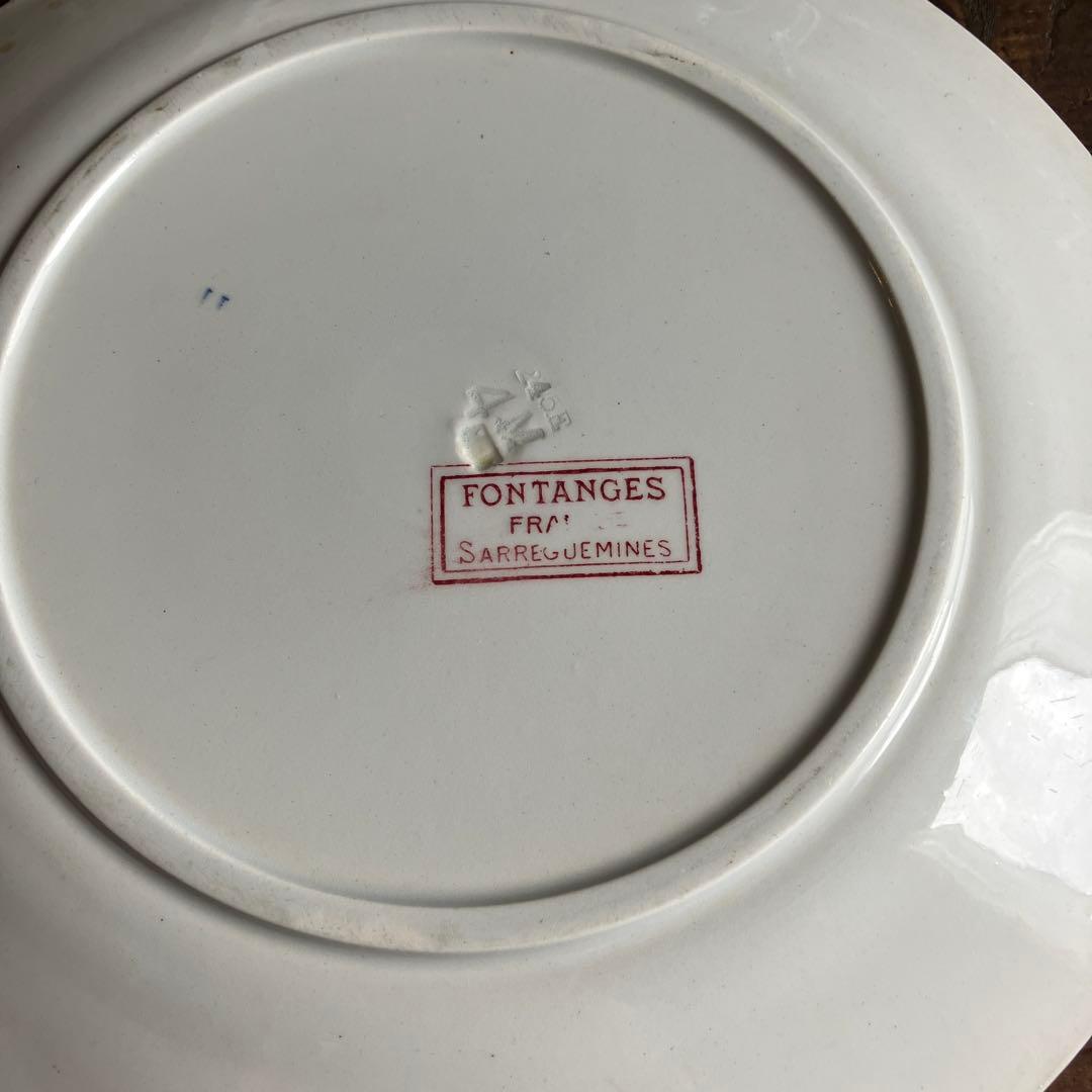 フランスアンティークプレートSARREGUEMINES FONTANGES 美品