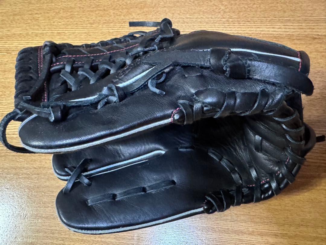 【左利き用】Mizuno プロフェッショナル 本革レザーグローブ 黒