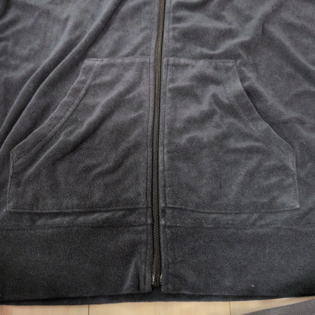 adidasベロアパーカー Ｌ 黒