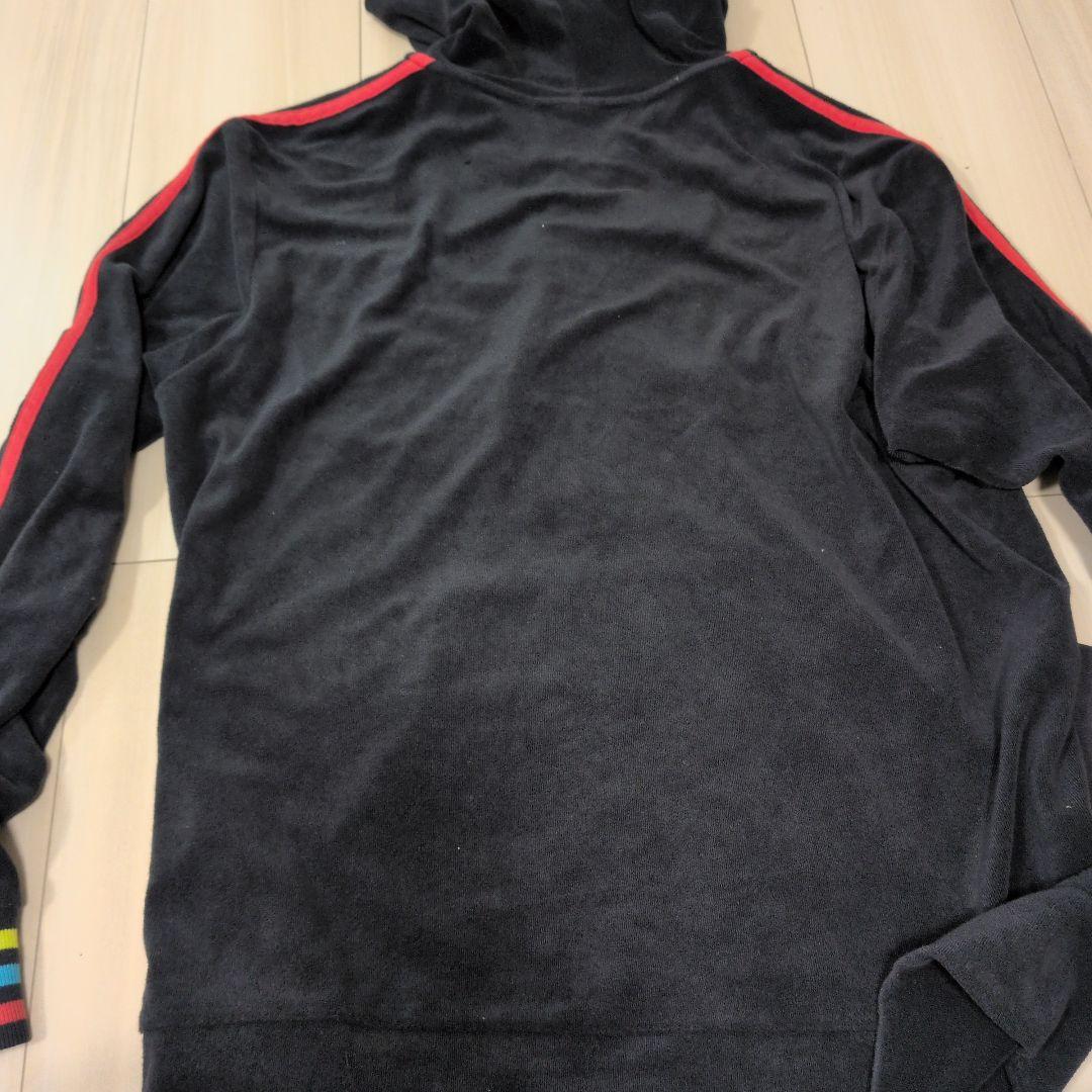 adidasベロアパーカー Ｌ 黒