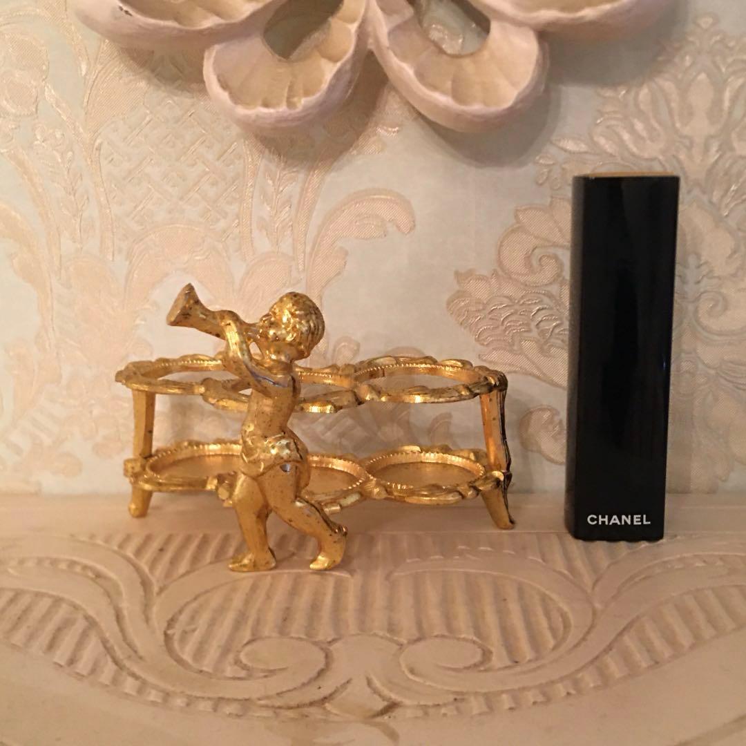 天使　エンジェル　置物　口紅立て　アンティーク　ヴィンテージ　ロココ　ビクトリア