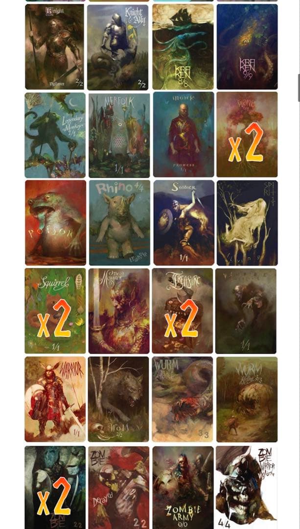 【MTG】Premium Foil Token set