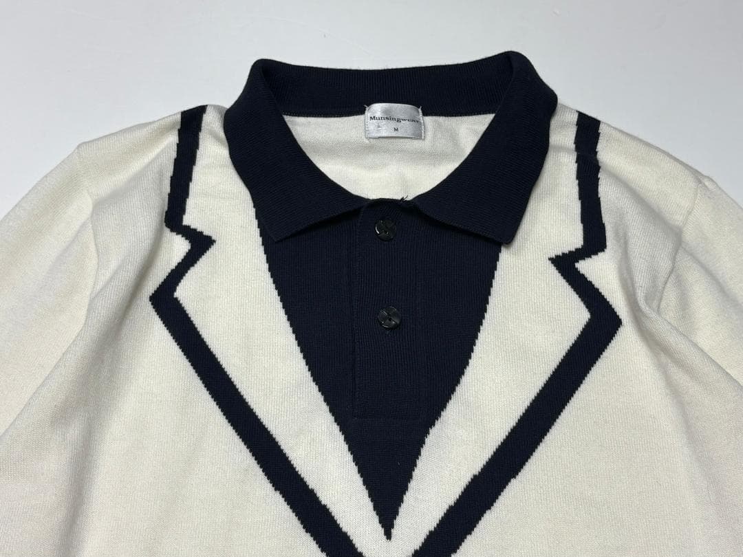Munsingwear ゴルフ ジャケット柄 長袖ニット M