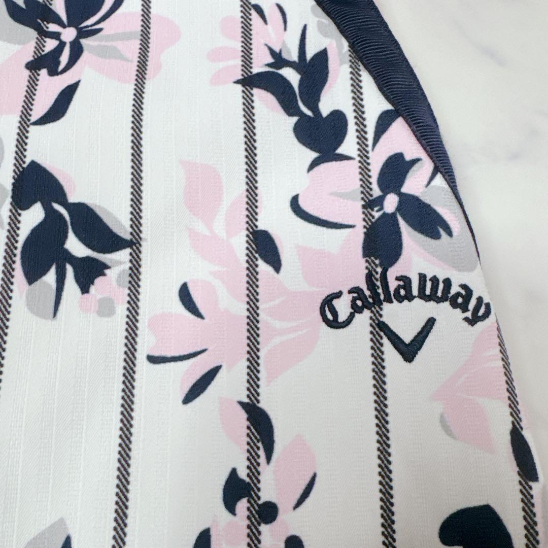 Callaway レディースゴルフウェア 半袖ポロシャツ 花柄 Sサイズ相当