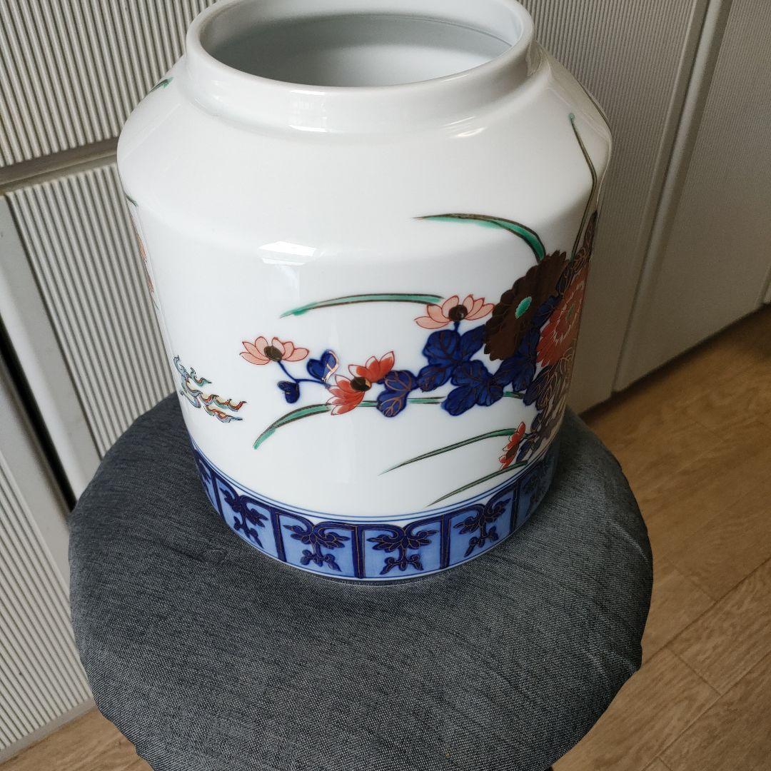 未使用品 伊万里焼(GOLD IMALI)手描き 花生・壺(海外輸出向け？)