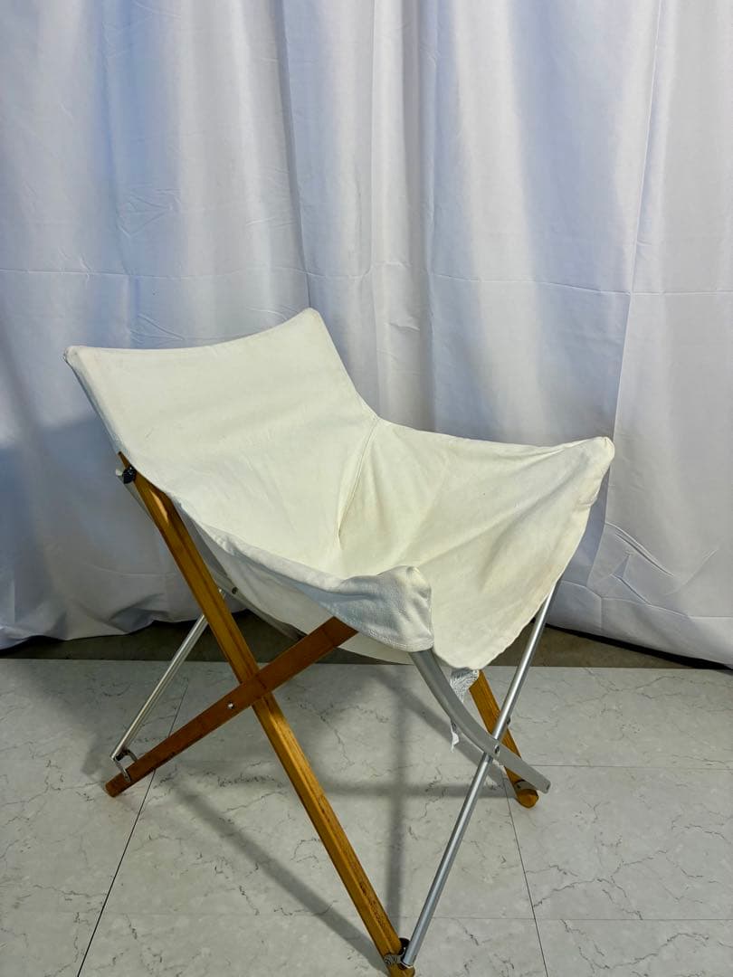 ⑤M29【現状品】 peak アウトドアチェア ホワイト　Takeチェア
