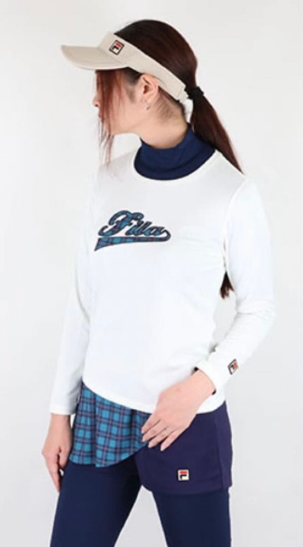 No.733 FILA 【数量限定】BLUEチェックのパレオ風ショートパンツ