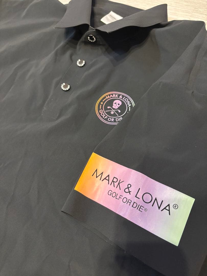 【美品】MARK＆LONA マーク＆ロナ メンズシャツ ブラック ポロシャツ