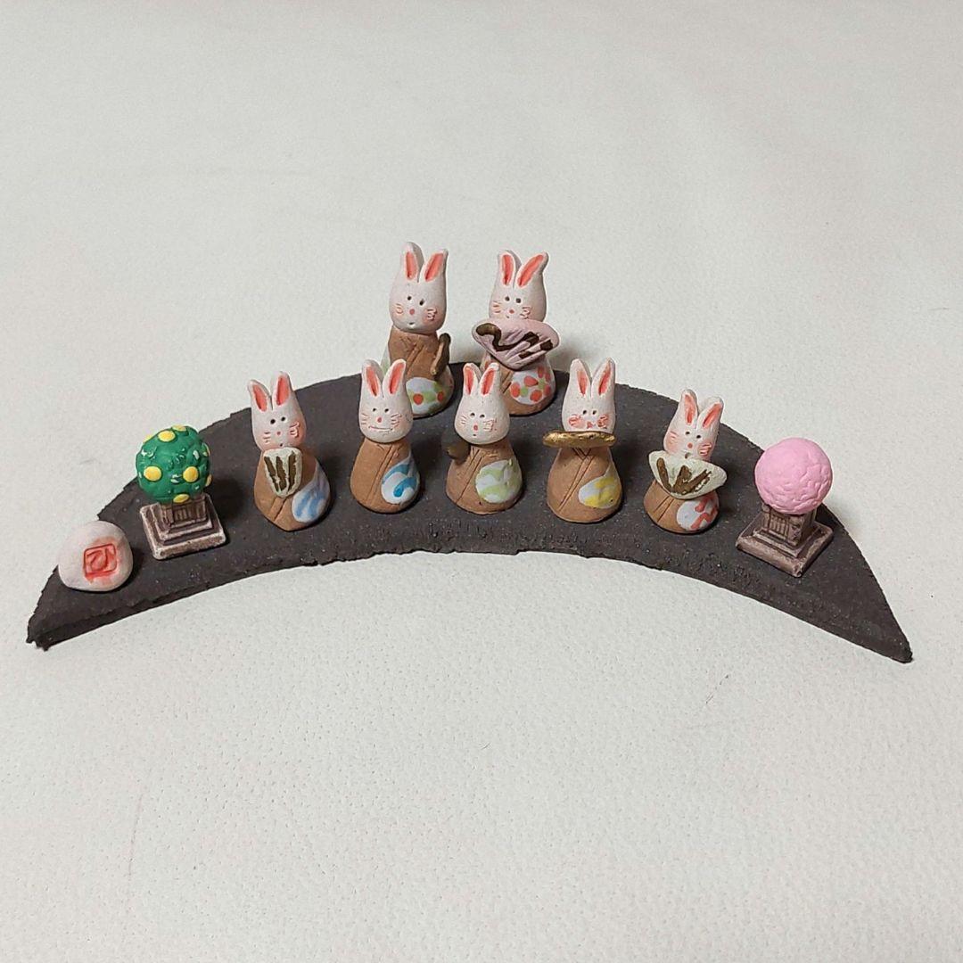 ◆濱田ひろこさん作 うさぎ 雛人形 陶器 創作陶房ひろこ お雛様