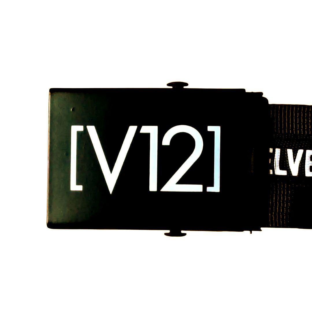 ♦【V12】✨美品　ゴルフベルト　ロゴ入り　モノトーン　レディース　F