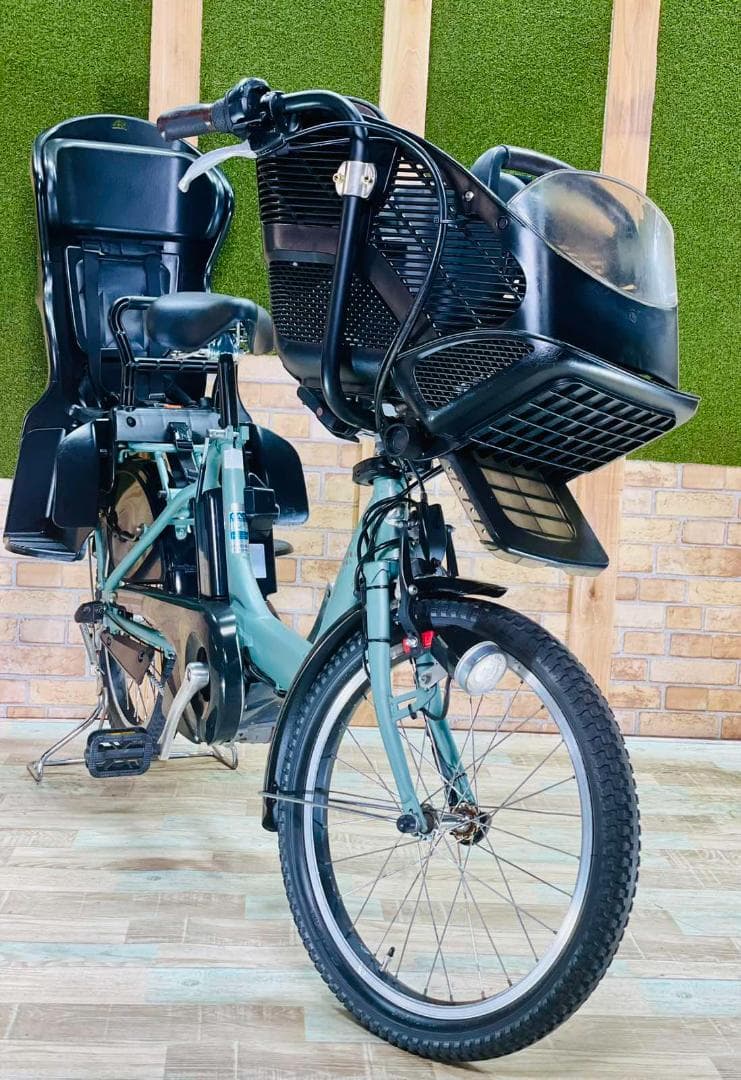 超特価 グリーン系 No1 ブリヂストン 子供乗せ電動アシスト自転車H1862