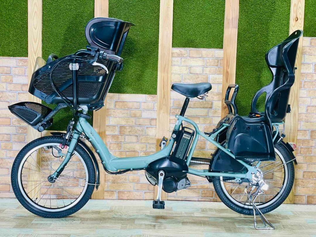 超特価 グリーン系 No1 ブリヂストン 子供乗せ電動アシスト自転車H1862