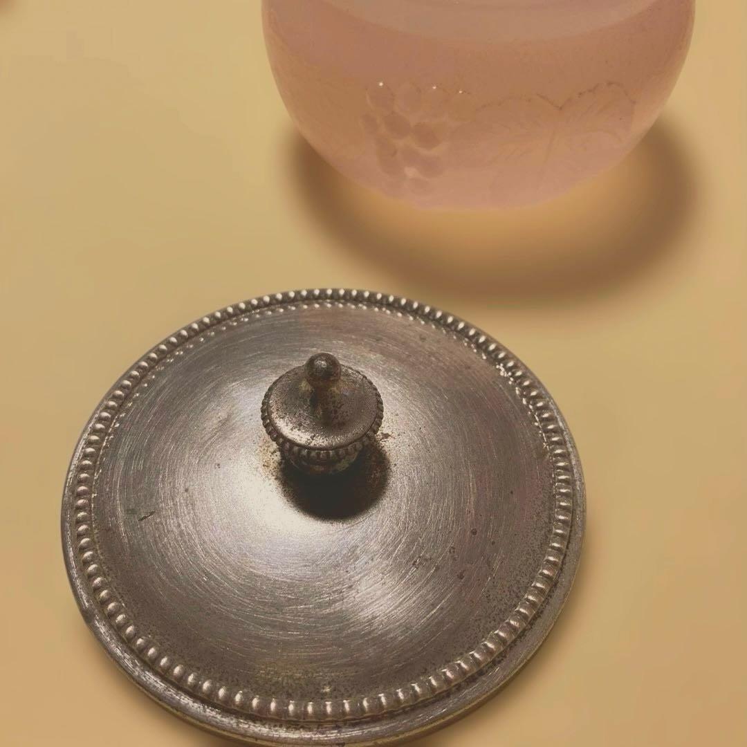 【アンティーク】 練りガラス　小物入れ　ぶどう柄