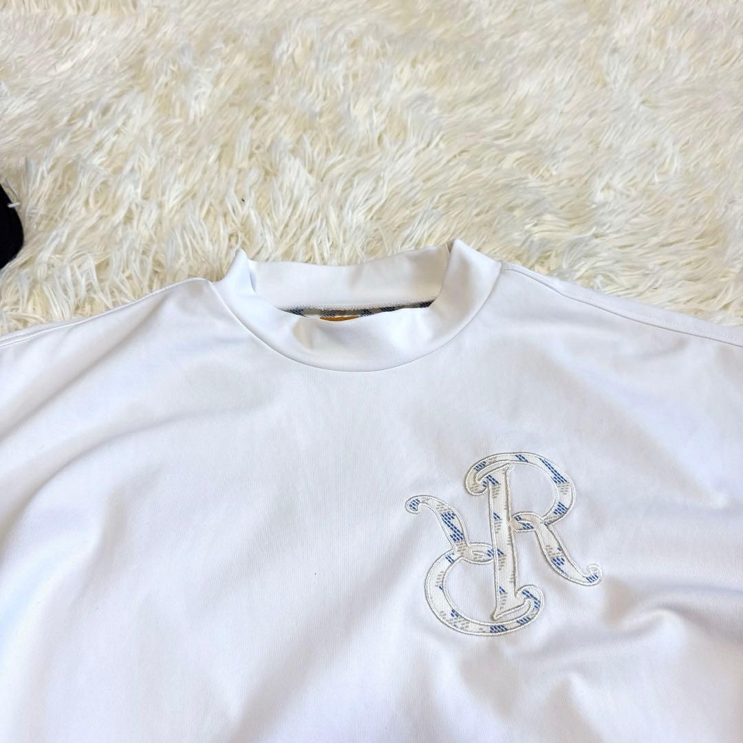 【レザレクション】美品 モックネック ホワイト ロゴ Mサイズ レディース