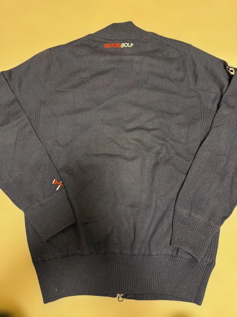 中古 メンズ ビームスゴルフ 防風ニットアウター L ネイビー 裏地付き
