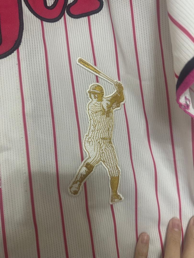 佐藤輝明　カスタムユニホーム　ピンク　刺繍あり　Mサイズ
