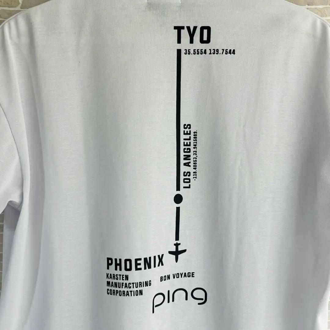 美品✨PING モックネックポロシャツ ホワイト Lサイズ