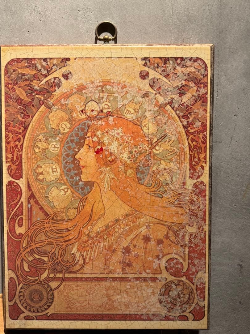 ARTDECO Alphonse Mucha vintage ART 木製