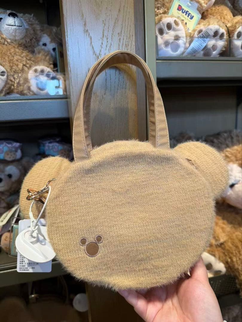 上海ディズニー　Duffy クマの顔型バッグ