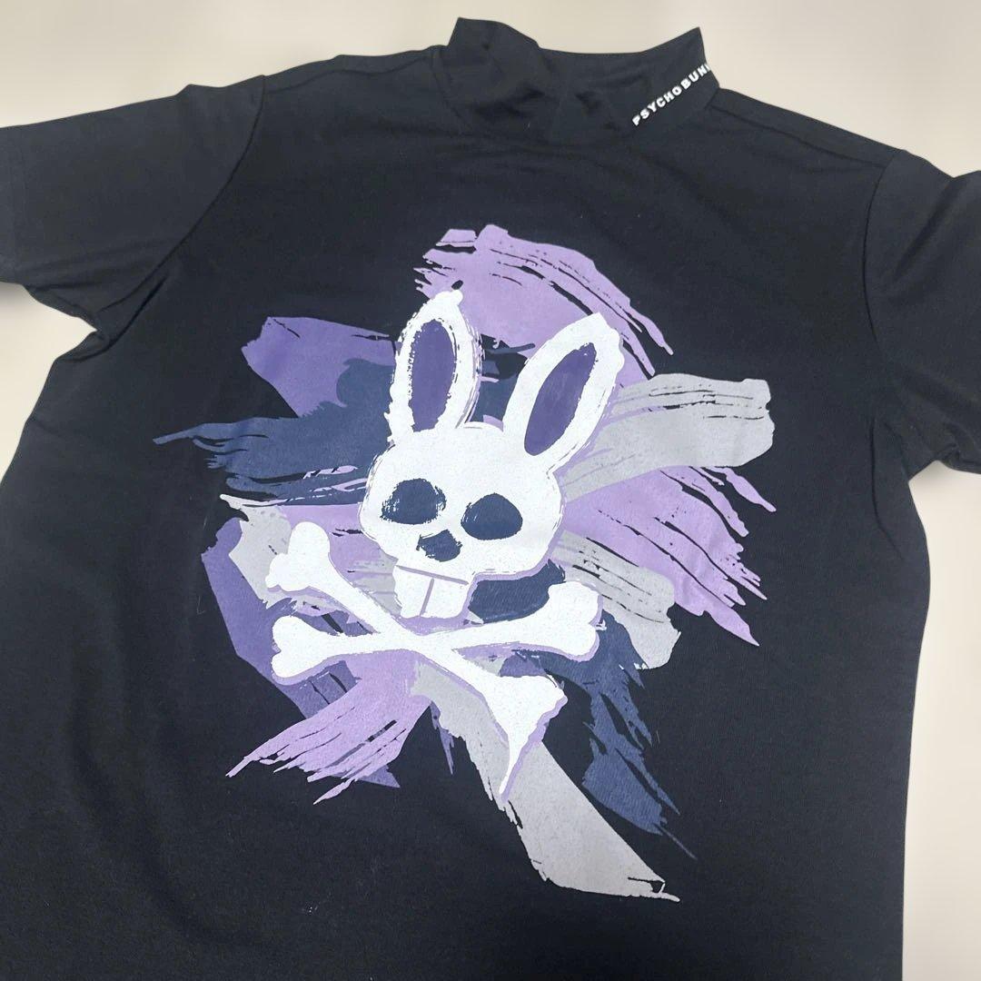 Psycho Bunny サイコバニー モックネック Tシャツ スカルバニー 黒