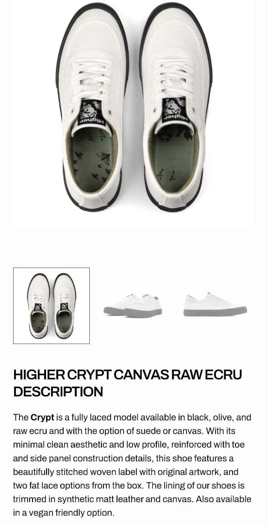 BMXシューズ HIGHER FOOTWEAR CRYPT CANVAS