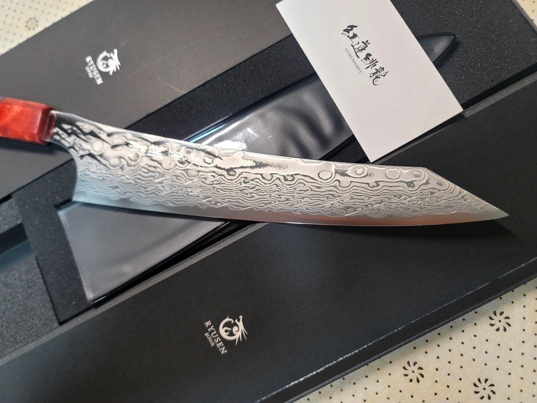龍泉刃物　紅蓮緋龍 SPG Strix 牛刀　240